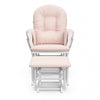 Storkcraft Hoop Glider and Ottoman - White/Pink Chair