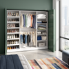 Bestar Florence 85" Modular Reach-In/Walk-In Closet System with Rods and Shoe Shelves - White|Système de garde-robe et pièce-penderie modulaire Florence de Bestar de 85 po avec tringles et tablettes pour chaussures - blanc
