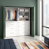 Bestar Florence 71" Modular Reach-In/Walk-In Closet System with Shelves and Drawers Slab Style - White|Système de garde-robe et pièce-penderie modulaire Florence de Bestar de 71 po avec tablettes et tiroirs de style lisse - blanc
