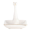 Porcelain Square Cat Ring Holder - White and Gold|Porte-bagues chat carré en porcelaine - blanc et doré