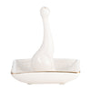 Porcelain Square Cat Ring Holder - White and Gold|Porte-bagues chat carré en porcelaine - blanc et doré