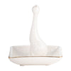 Porcelain Square Cat Ring Holder - White and Gold|Porte-bagues chat carré en porcelaine - blanc et doré