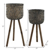 Bamboo Planter on Stand - Set of 2|Cache-pot en bambou sur support - ensemble de 2