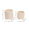Ceramic 6"/8" White Footed Planter with Dots - Set of 2|Cache-pot sur pied de 6 po/8 po en céramique blanche à pois - ensemble de 2