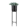 Metal 20"/30"/40" Gunmetal Grey Planter on Stand - Set of 3|Cache-pot de 20 po/30 po/40 po en métal gris métallisé sur support - ensemble de 3