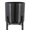 Metal 20"/30"/40" Gunmetal Grey Planter on Stand - Set of 3|Cache-pot de 20 po/30 po/40 po en métal gris métallisé sur support - ensemble de 3