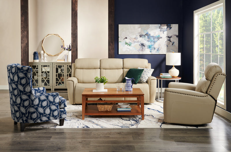 Made in Canada Sofa Lab Customizable Wingback 32\" Fabric Accent Chair - Midnight Multicolour