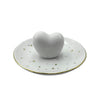 Ceramic Heart Trinkey Tray - White|Plateau à babioles cœur en céramique - blanc