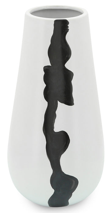 White 12\" Ceramic Modern Vase