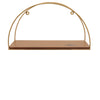 Metal and Wood Half-Moon Wall Shelves Set of 3 - Brown and Gold | Ensemble de 3 tablettes murales en forme de demi-lune en bois et en métal - brun et doré
