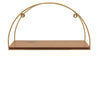 Metal and Wood Half-Moon Wall Shelves Set of 3 - Brown and Gold | Ensemble de 3 tablettes murales en forme de demi-lune en bois et en métal - brun et doré