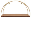 Metal and Wood Half-Moon Wall Shelves Set of 3 - Brown and Gold | Ensemble de 3 tablettes murales en forme de demi-lune en bois et en métal - brun et doré