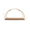 Metal and Wood Half-Moon Wall Shelves Set of 3 - Brown and Gold | Ensemble de 3 tablettes murales en forme de demi-lune en bois et en métal - brun et doré