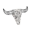 Metal 12" Buffalo Wall Accent - Black and White | Décoration murale bison de 12 po en métal - noire et blanche