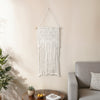 Wood 18" Macrame Wall Hanging - Ivory | Décoration murale de 18 po en macramé et en bois - ivoire