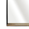 Metal 22" x 30" Mirror with Shelf - Black and Brown | Miroir de 22 po x 30 po en métal avec tablette - noir et brun