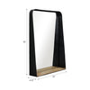 Metal 22" x 30" Mirror with Shelf - Black and Brown | Miroir de 22 po x 30 po en métal avec tablette - noir et brun