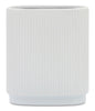 White 8" Ceramic Ridged Vase|Vase strié en céramique blanche de 8 po