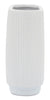 White 8" Ceramic Ridged Vase|Vase strié en céramique blanche de 8 po