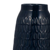 Navy Blue 10" Carved Vase|Vase gravé bleu marine de 10 po