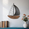 Metal 19" Boat Wall Decoration - Brown | Décoration murale bateau de 19 po en métal - brune