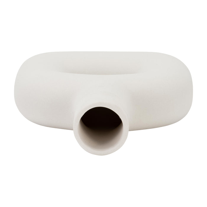 Dolomite 8\" Open Cut Vase - White