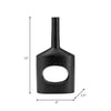Metal 12" Small Modern Open Cut-Out Vase - Black|Petit vase moderne de 12 po en métal avec découpe - noir
