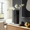 Ceramic 18" Squared Groove Vase - Black | Vase carré rainuré de 18 po en céramique - noir
