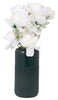 Forest Green 10" Ceramic Grooved Vase|Vase rainuré en céramique vert forêt de 10 po