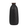 Ceramic 12" Plaid Textured Vase - Black | Vase de 12 po en céramique avec texture quadrillée - noir