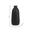 Ceramic 12" Plaid Textured Vase - Black | Vase de 12 po en céramique avec texture quadrillée - noir
