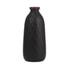 Ceramic 12" Plaid Textured Vase - Black | Vase de 12 po en céramique avec texture quadrillée - noir