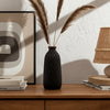 Ceramic 12" Plaid Textured Vase - Black | Vase de 12 po en céramique avec texture quadrillée - noir