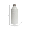 Ceramic 12" Plaid Textured Vase - White | Vase de 12 po en céramique avec texture quadrillée - blanc
