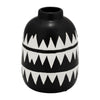 Ceramic 9" Tribal Flower Vase - Black and White|Vase à fleurs de 9 po en céramique à motif tribal - noir et blanc