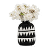 Ceramic 9" Tribal Flower Vase - Black and White|Vase à fleurs de 9 po en céramique à motif tribal - noir et blanc