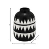 Ceramic 9" Tribal Flower Vase - Black and White|Vase à fleurs de 9 po en céramique à motif tribal - noir et blanc