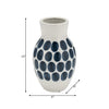 Ceramic 10" Navy Polka Dot Flower Vase - White|Vase à fleurs de 10 po en céramique à motif à pois bleu marine - blanc