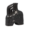 Ceramic 8" Metallic Triple Handle Vase - Black|Vase de 8 po en céramique à effet métallique avec poignée triple - noir