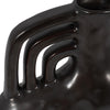 Ceramic 8" Metallic Triple Handle Vase - Black|Vase de 8 po en céramique à effet métallique avec poignée triple - noir