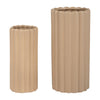 Ceramic 10"/13" Ribbed Irish Cream Vase - Set of 2|Vase cannelé de 10 po/13 po en céramique crème irlandaise - ensemble de 2