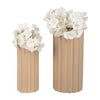 Ceramic 10"/13" Ribbed Irish Cream Vase - Set of 2|Vase cannelé de 10 po/13 po en céramique crème irlandaise - ensemble de 2
