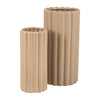 Ceramic 10"/13" Ribbed Irish Cream Vase - Set of 2|Vase cannelé de 10 po/13 po en céramique crème irlandaise - ensemble de 2