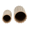 Ceramic 10"/13" Ribbed Irish Cream Vase - Set of 2|Vase cannelé de 10 po/13 po en céramique crème irlandaise - ensemble de 2