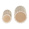 Ceramic 10"/13" Ribbed Irish Cream Vase - Set of 2|Vase cannelé de 10 po/13 po en céramique crème irlandaise - ensemble de 2
