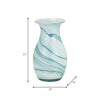 Glass 11" Two-Tone Vase - Blue and White|Vase deux couleurs de 11 po en verre - bleu et blanc
