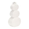 Ceramic 10" Stacked Circles Vase - White|Vase de 10 po en céramique avec cercles superposés - blanc
