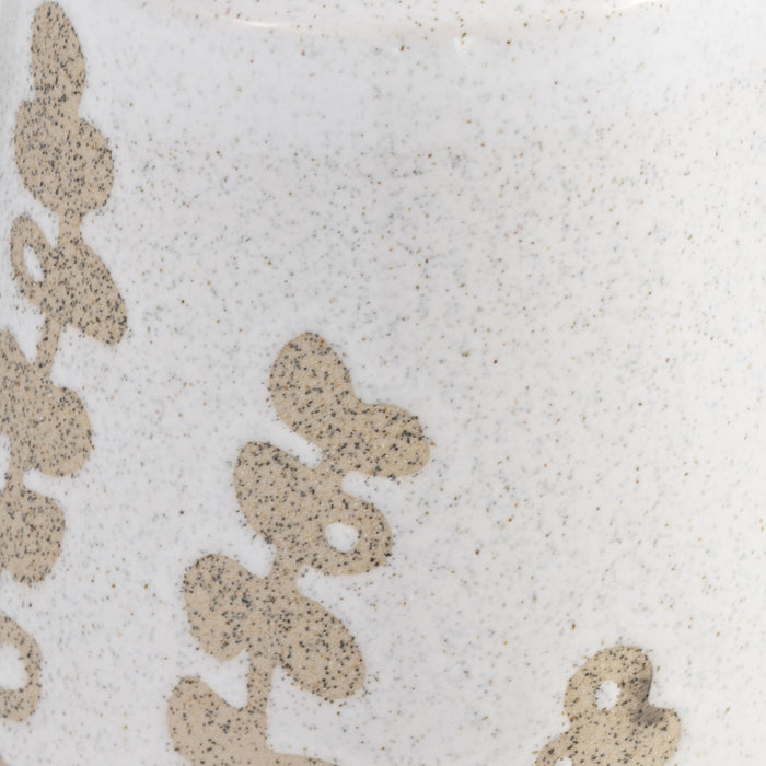 Ceramic 10\" Botanical Vase - Ivory