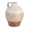 Ceramic 9" Jug Vase - White and Tan|Vase carafe de 9 po en céramique - blanc et tan