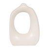 Stoneware 11" Curvy Cut-Out Vase - White|Vase courbé de 11 po en grès avec découpe - blanc